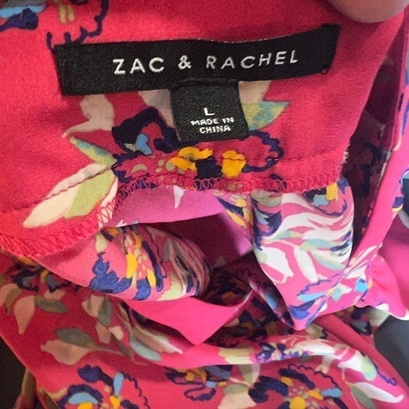 Zac and Rachel Size L Floral Dolman Balloon Sleeve Blouse - Picture 4 of 4